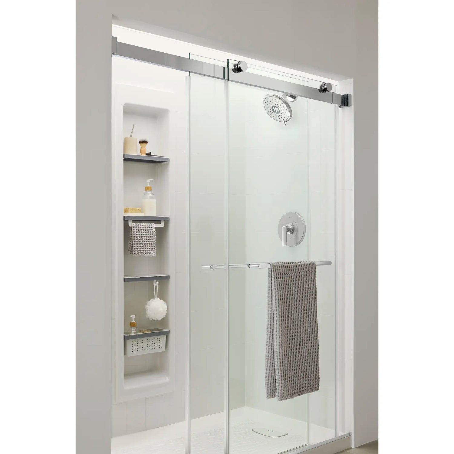 Aspirations 1.8 gpm/6.8L/min Shower Trim Kit With Water-Saving Showerhead and Double Ceramic Pressure Balance Cartridge With Lever Handle