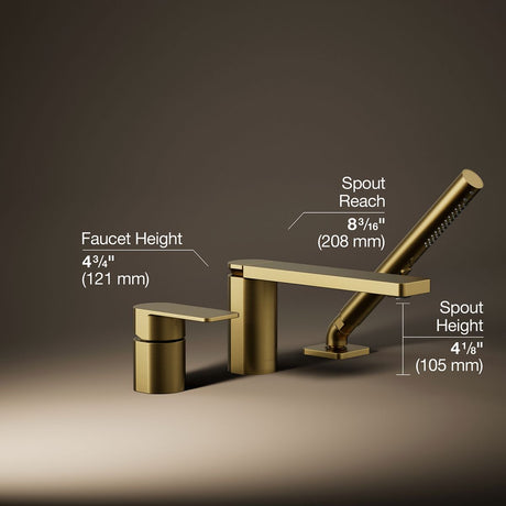 Parallel® Deck-mount bath faucet with handshower