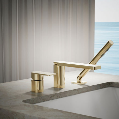 Parallel® Deck-mount bath faucet with handshower