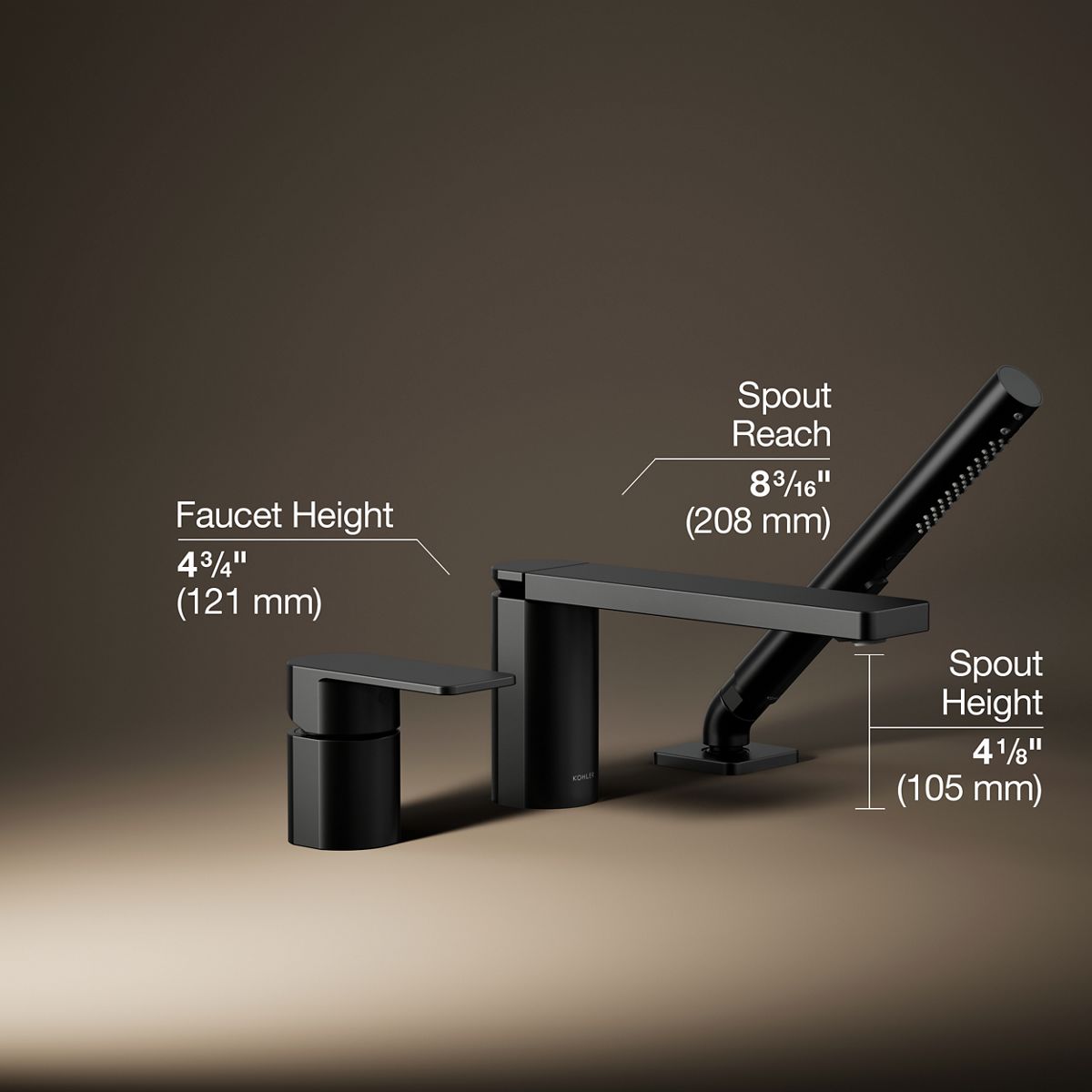 Parallel® Deck-mount bath faucet with handshower