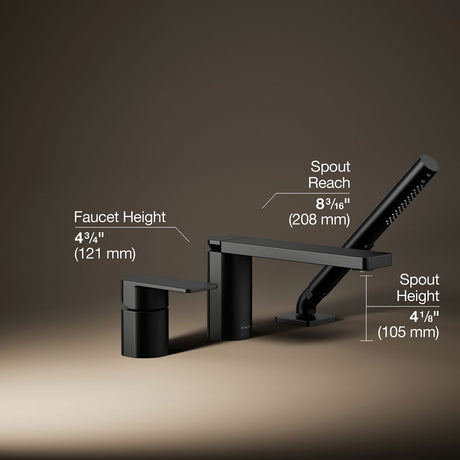 Parallel® Deck-mount bath faucet with handshower