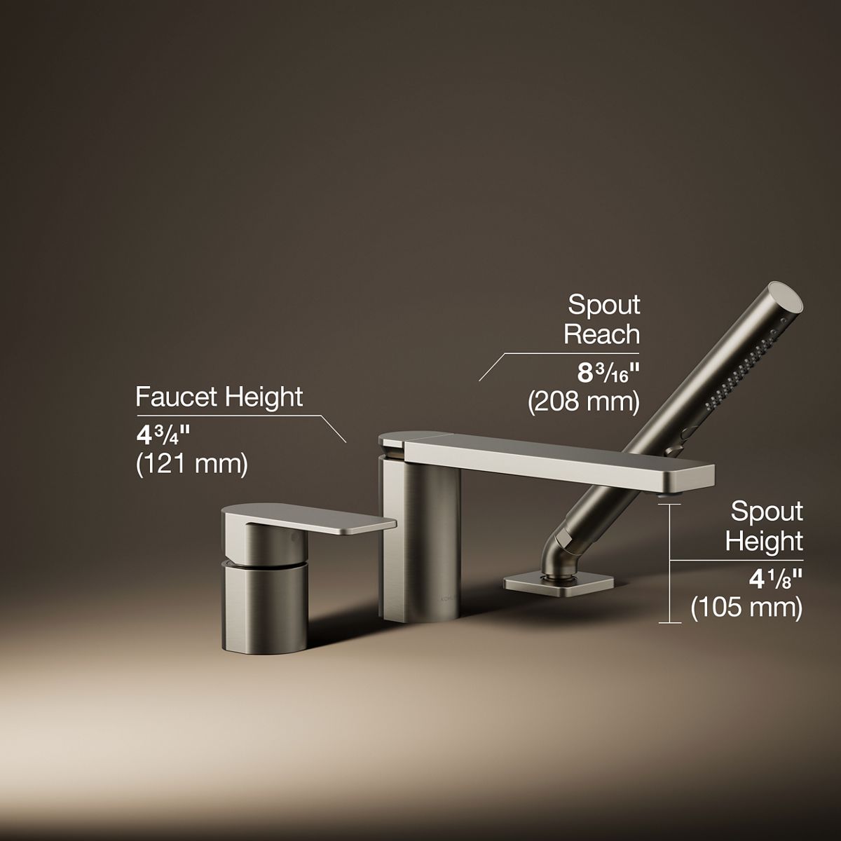 Parallel® Deck-mount bath faucet with handshower