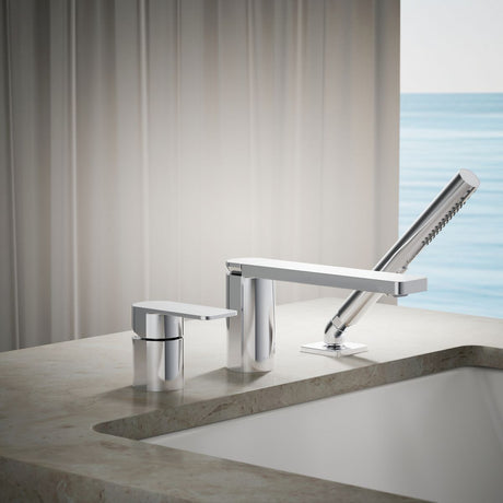 Parallel® Deck-mount bath faucet with handshower