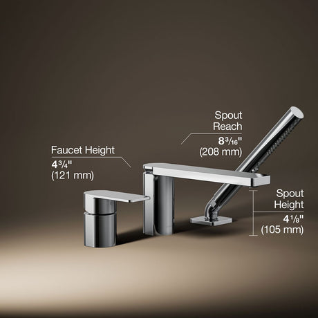 Parallel® Deck-mount bath faucet with handshower