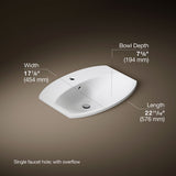 Cimarron® 22-3/4" rectangle drop-in bathroom sink