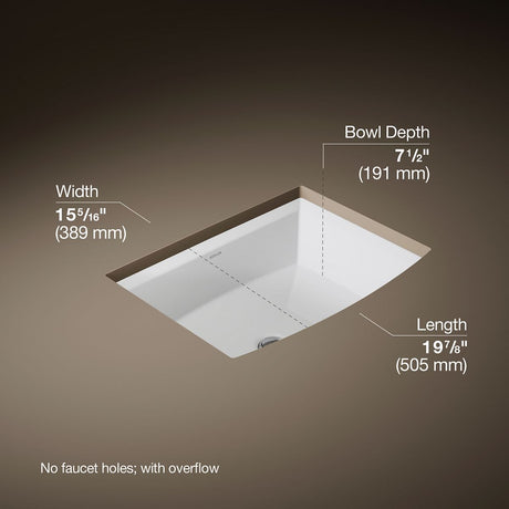 Archer® 20" rectangular undermount bathroom sink