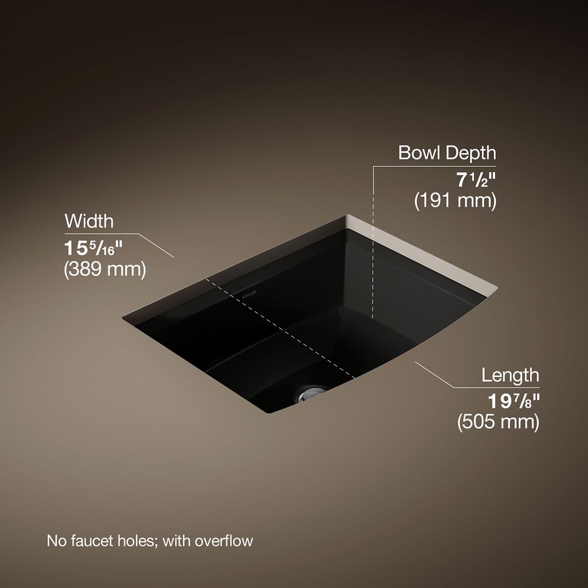 Archer® 20" rectangular undermount bathroom sink