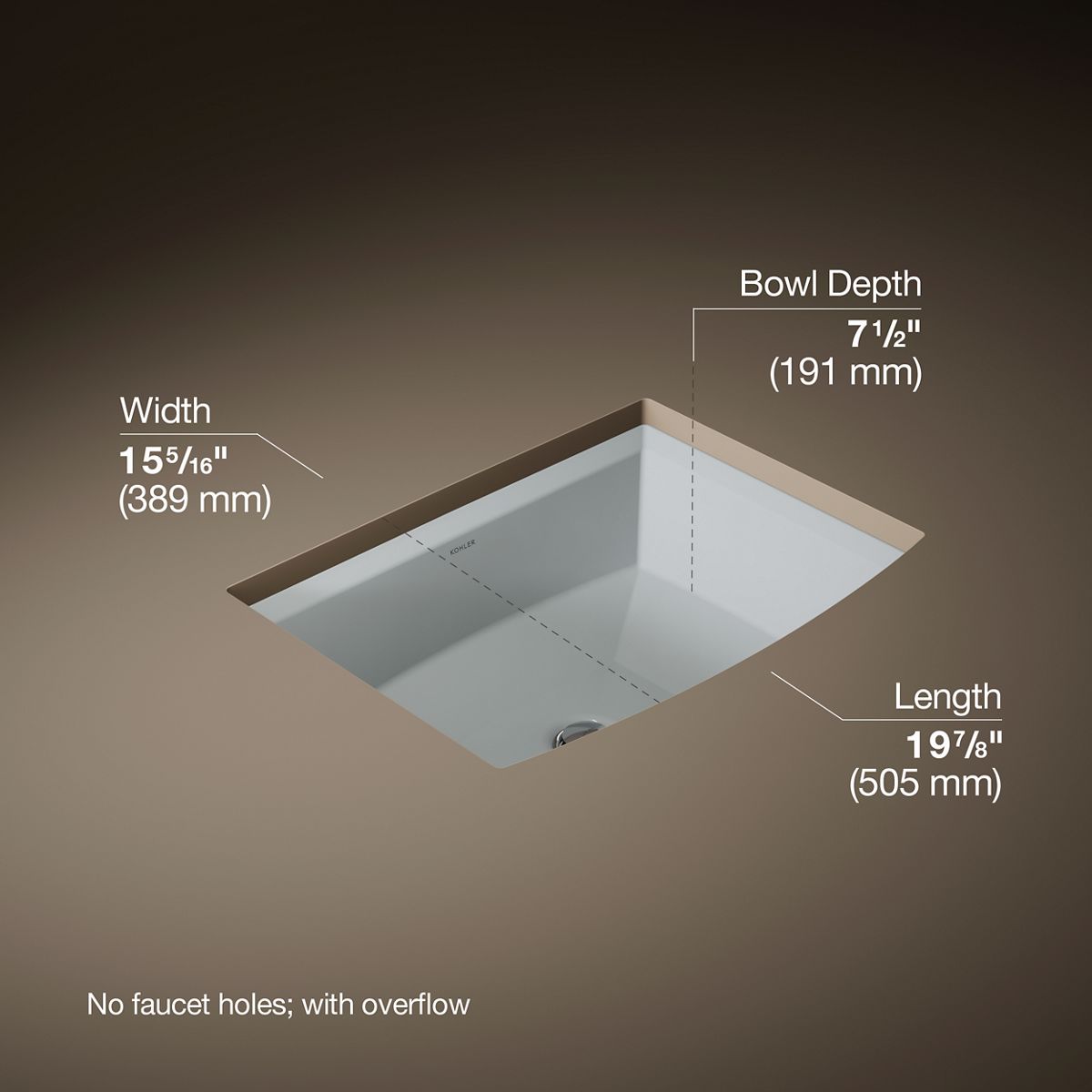 Archer® 20" rectangular undermount bathroom sink