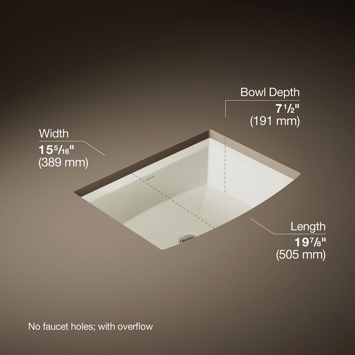Archer® 20" rectangular undermount bathroom sink