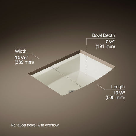 Archer® 20" rectangular undermount bathroom sink