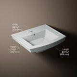 Archer® 24" rectangular pedestal bathroom sink