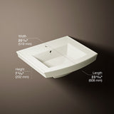 Archer® 24" rectangular pedestal bathroom sink