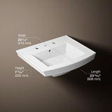 Archer® 24" rectangular pedestal bathroom sink