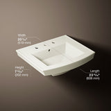 Archer® 24" rectangular pedestal bathroom sink