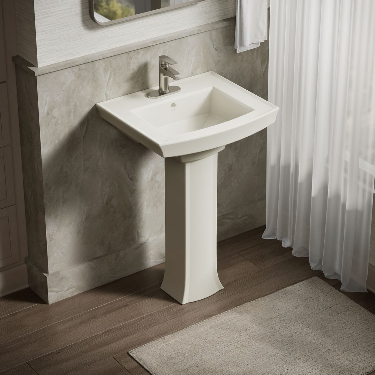 Archer® 24" rectangular pedestal bathroom sink