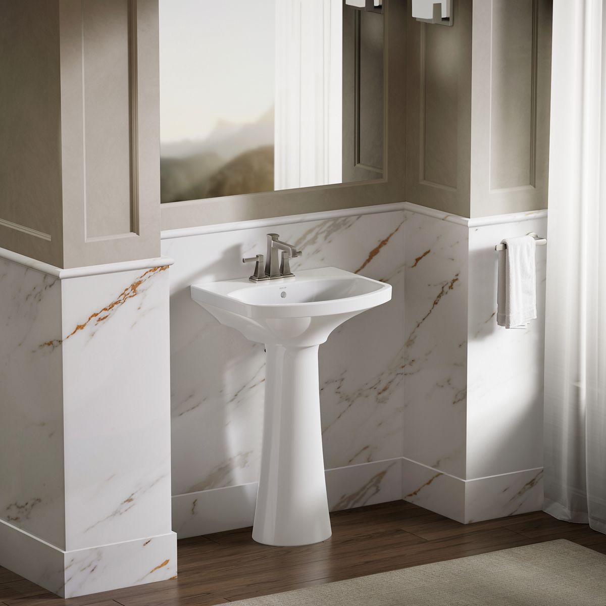 Cimarron® 22-3/4" rectangular pedestal bathroom sink