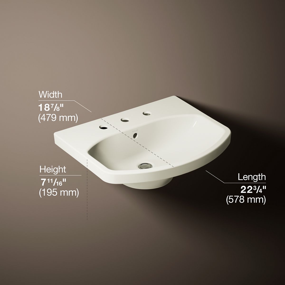 Cimarron® 22-3/4" rectangular pedestal bathroom sink