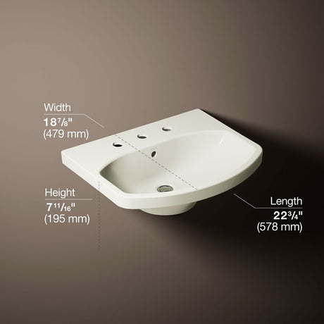Cimarron® 22-3/4" rectangular pedestal bathroom sink