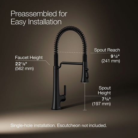 Tone® Semi-professional pull-down kitchen sink faucet with three-function sprayhead