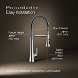 Tone® Semi-professional pull-down kitchen sink faucet with three-function sprayhead