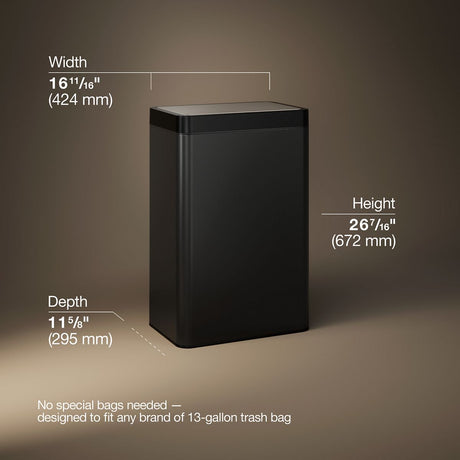 13-gallon touchless stainless steel trash can