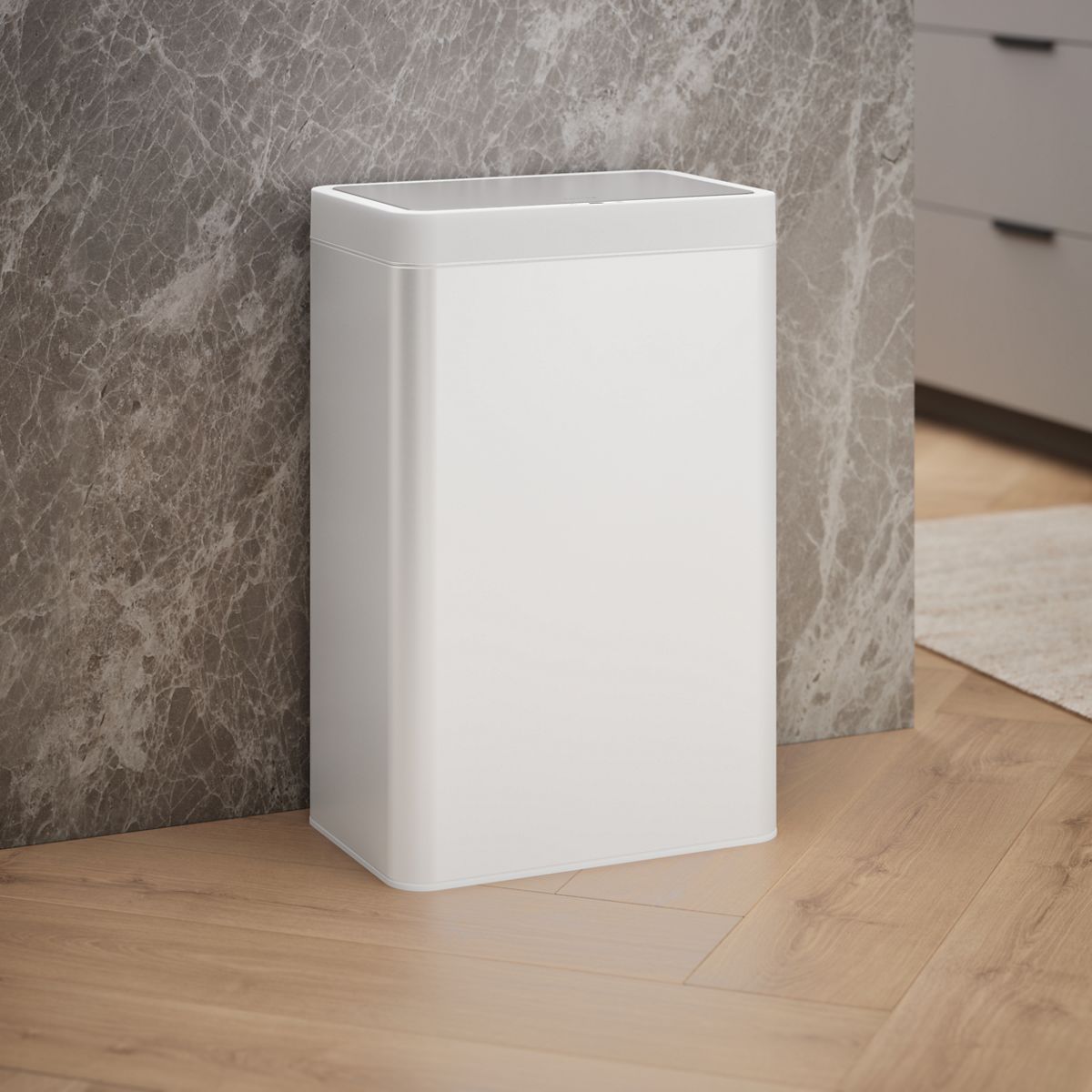 13-gallon touchless stainless steel trash can