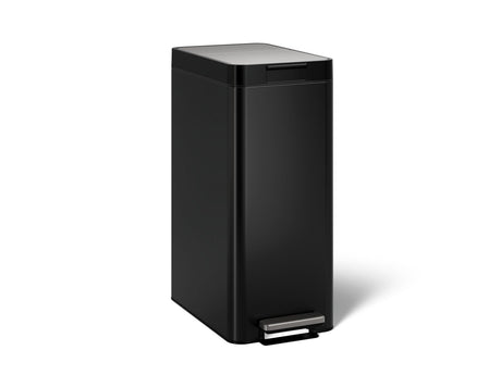 13-gallon stainless steel slim step trash can with bifold lid