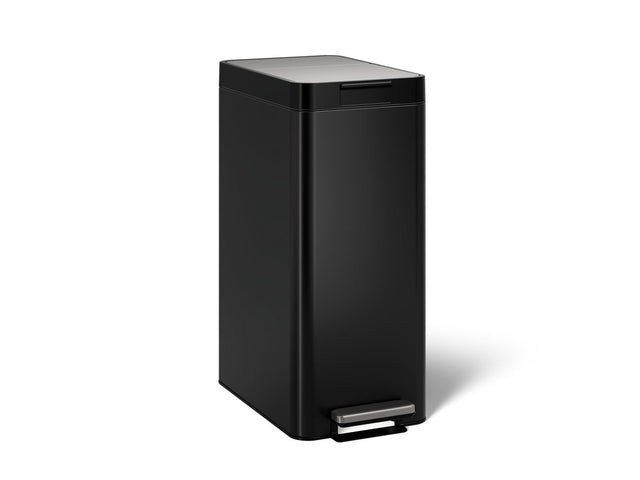 13-gallon stainless steel slim step trash can with bifold lid