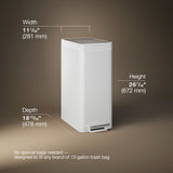 13-gallon stainless steel slim step trash can with bifold lid