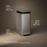 13-gallon stainless steel slim step trash can with bifold lid