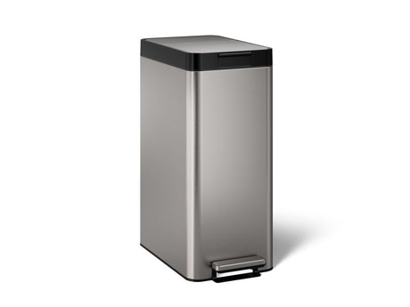 13-gallon stainless steel slim step trash can with bifold lid