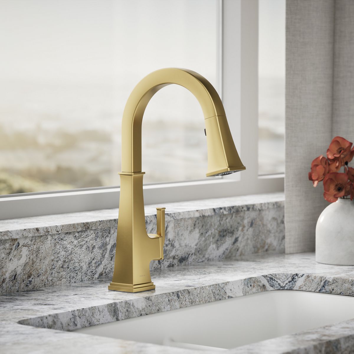 Riff® Pull-down kitchen sink faucet with three-function sprayhead
