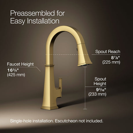 Riff® Pull-down kitchen sink faucet with three-function sprayhead