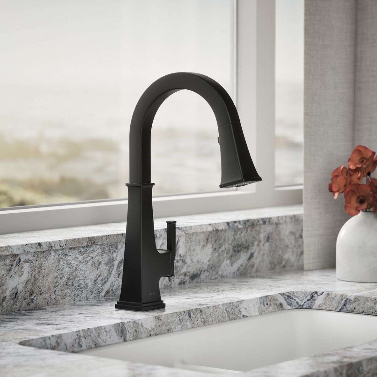 Riff® Pull-down kitchen sink faucet with three-function sprayhead