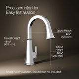 Riff® Pull-down kitchen sink faucet with three-function sprayhead