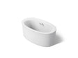 Sunstruck® 60" x 34" freestanding bath with Bask® heated surface and straight shroud