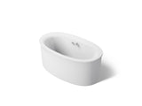 Sunstruck® 60" x 34" freestanding bath with Bask® heated surface and straight shroud