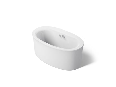 Sunstruck® 60" x 34" freestanding bath with Bask® heated surface and straight shroud
