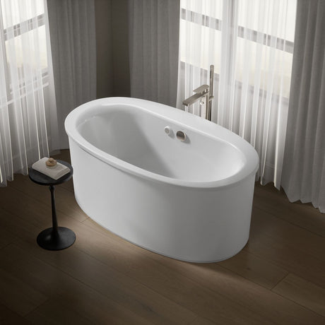 Sunstruck® 60-1/2" x 34-1/2" freestanding Heated BubbleMassage™ air bath with straight shroud