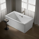 Stargaze® 60" x 34" freestanding bath with Bask® heated surface and straight shroud