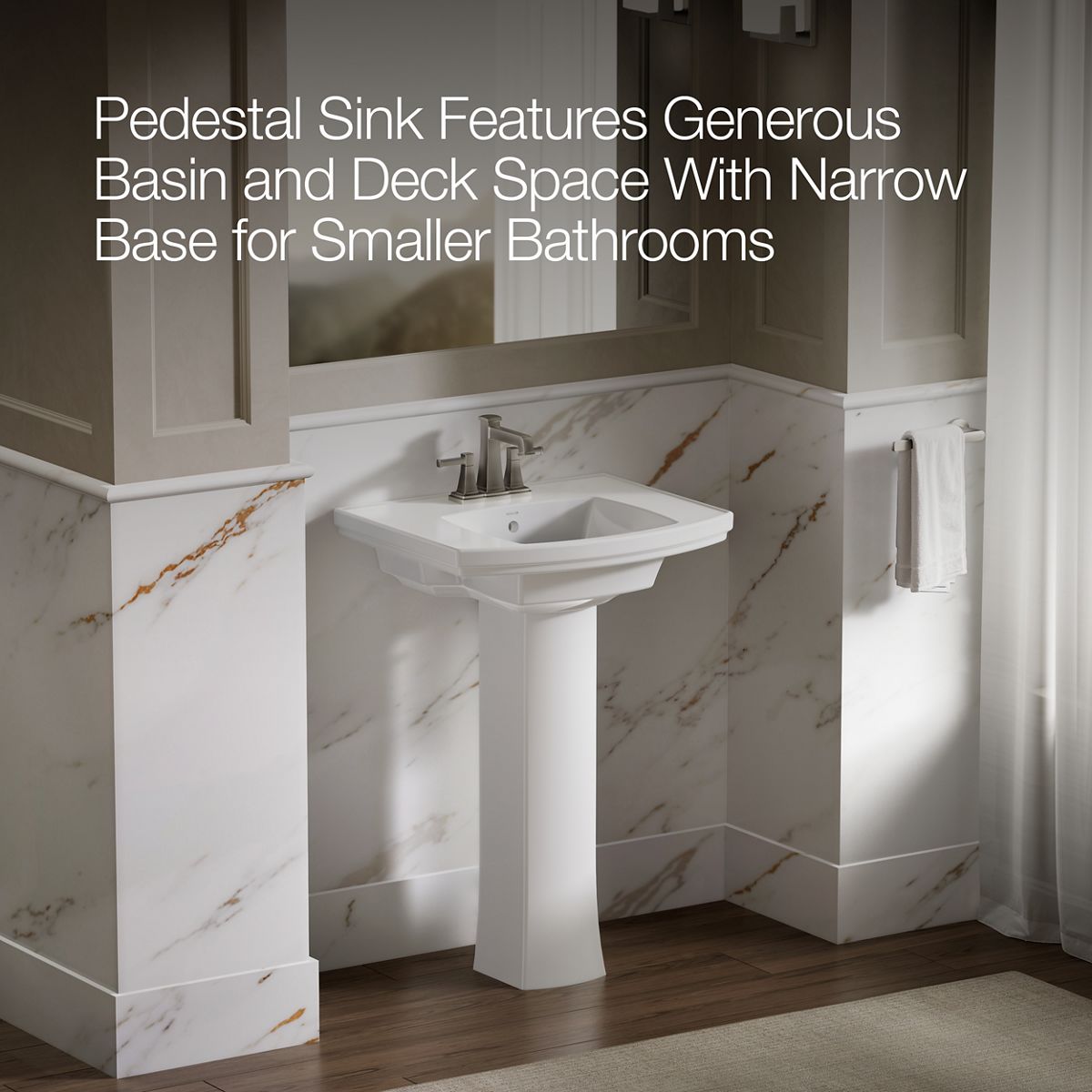 Kelston® 23-3/4" rectangular pedestal bathroom sink