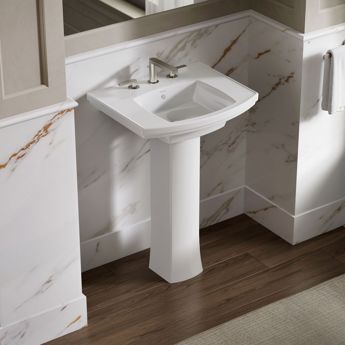 Kelston® 23-3/4" rectangular pedestal bathroom sink