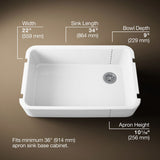 Ironridge® 34" undermount single-bowl farmhouse kitchen sink