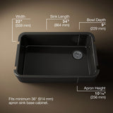 Ironridge® 34" undermount single-bowl farmhouse kitchen sink