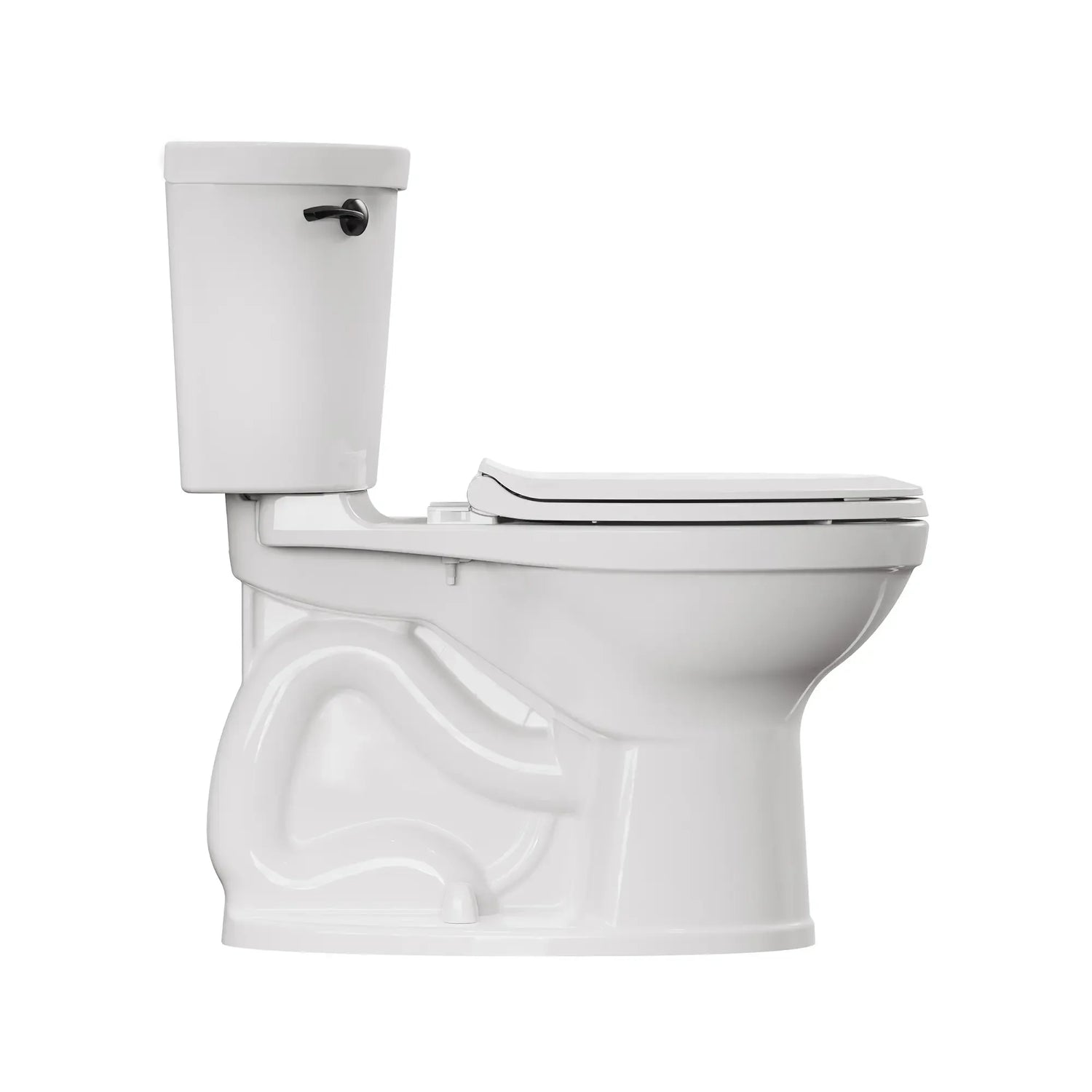 Champion® PRO Two-Piece 1.28 gpf/4.8 Lpf Chair Height Elongated Toilet With Matte Black Trip Lever Less Seat