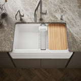 Riverby® 35-3/4" undermount single-bowl farmhouse workstation kitchen sink