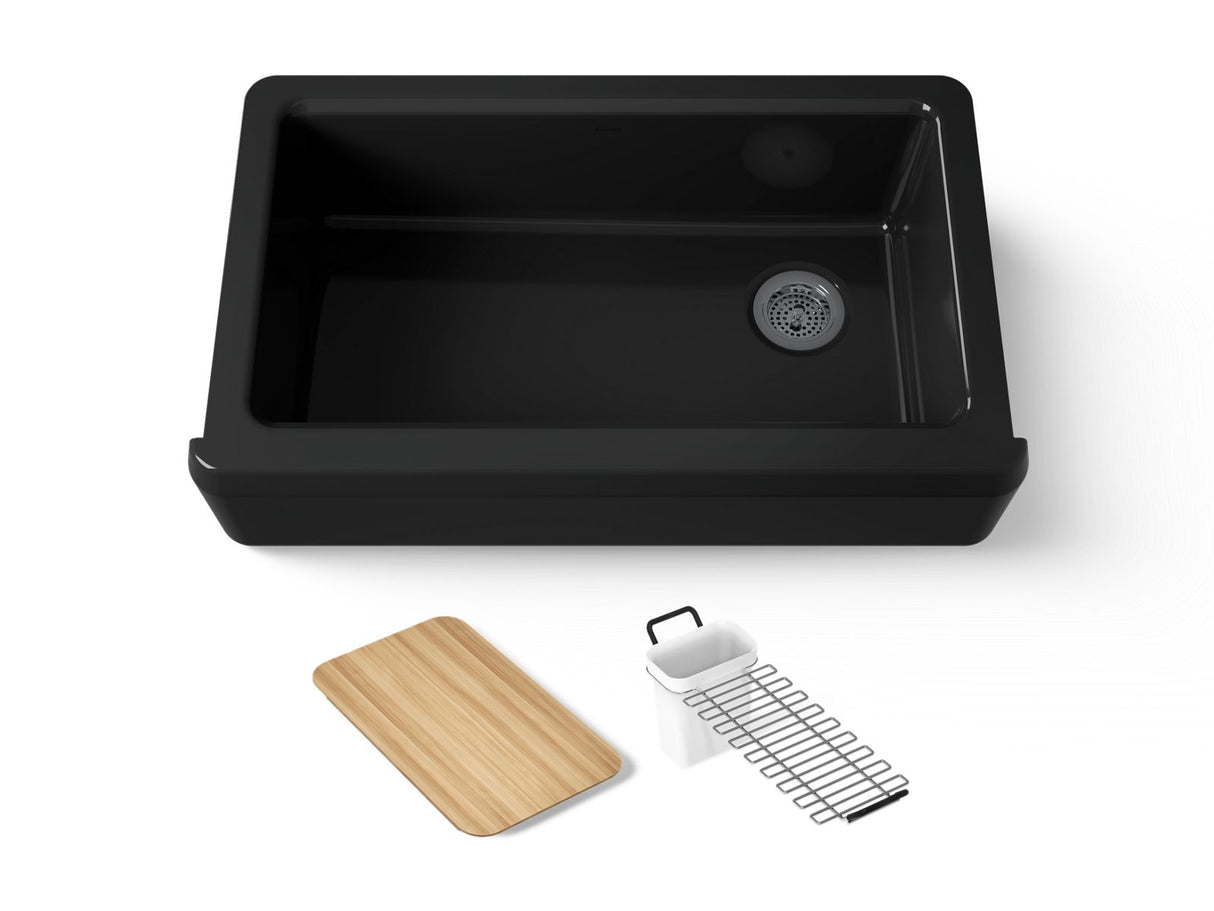 Riverby® 35-3/4" undermount single-bowl farmhouse workstation kitchen sink
