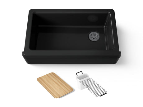 Riverby® 35-3/4" undermount single-bowl farmhouse workstation kitchen sink