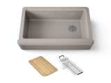 Riverby® 35-3/4" undermount single-bowl farmhouse workstation kitchen sink