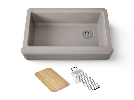 Riverby® 35-3/4" undermount single-bowl farmhouse workstation kitchen sink